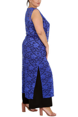 3198 Lace Sleeveless Open Front Cardigan