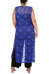 3198 Lace Sleeveless Open Front Cardigan