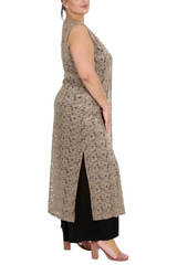 3198 Lace Sleeveless Open Front Cardigan