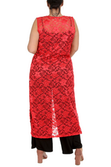 3198 Lace Sleeveless Open Front Cardigan