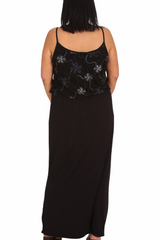 2237 Foil Floral Print Flowing Maxi Dress