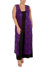 3198 Lace Sleeveless Open Front Cardigan