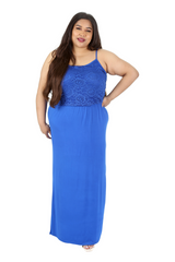 2238 Lace Detail Sleeveless Maxi Dress