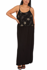 2237 Foil Floral Print Flowing Maxi Dress