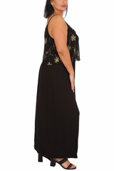 2237 Foil Floral Print Flowing Maxi Dress