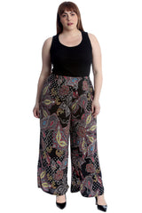 6099 Paisley Print Palazzo Trousers
