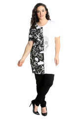 1555 Twin Skull Stud & Roses Top