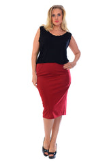 5005 Plain Ponte Pencil Skirt