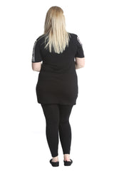 1080 Embroidered Print Sequin Tunic