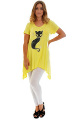 1192 Studded Fur Cat A-Line