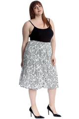 5055 Paisley Print Skater Skirt
