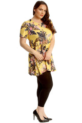 1787 Bold Floral Print Swing Top