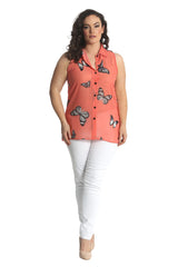 1563 Chiffon Butterfly Shirt