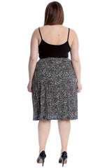 5047 Multi Floral Print Skater Skirt