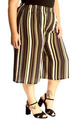 6089 Stripe Print Culottes