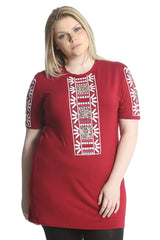 1080 Embroidered Print Sequin Tunic