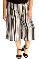 6089 Stripe Print Culottes