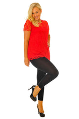 1079 Scarlet Lace Lined Top