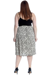 5055 Paisley Print Skater Skirt