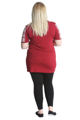 1080 Embroidered Print Sequin Tunic