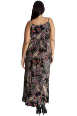 2239 Paisley Print Frill Maxi Dress