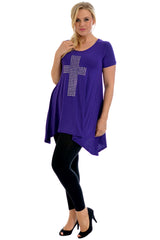 1152 Cross Metallic Stud A-Line Top