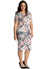 2228 Abstract Print Bodycon Dress