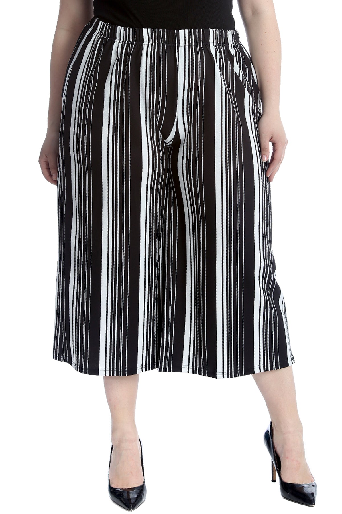 6089 Stripe Print Culottes