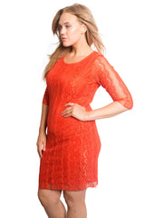 2106 Frill Lace Midi Dress