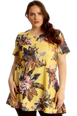 1787 Bold Floral Print Swing Top