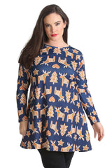 1425 Gingerbread Print Xmas Top