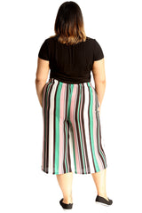 6089 Stripe Print Culottes