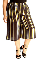 6089 Stripe Print Culottes