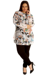 1505 Jungle Print Chiffon Shirt