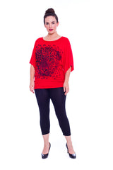 1003 Leopard Sequin Batwing Top