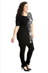 1555 Twin Skull Stud & Roses Top