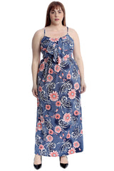 2260 Floral Print Frill Maxi Dress
