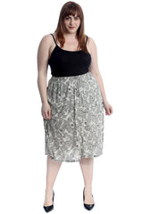 5055 Paisley Print Skater Skirt