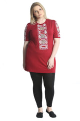 1080 Embroidered Print Sequin Tunic