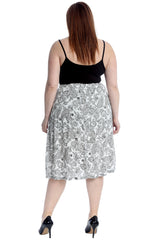 5055 Paisley Print Skater Skirt