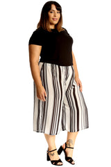 6089 Stripe Print Culottes