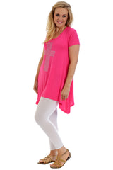 1152 Cross Metallic Stud A-Line Top