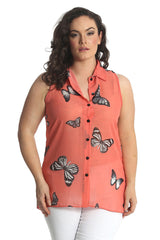 1563 Chiffon Butterfly Shirt