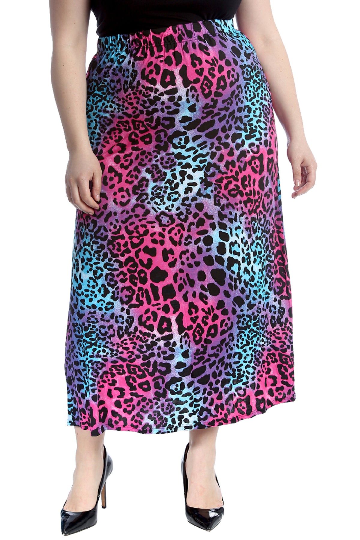 5044 Multi Leopard Print Skirt