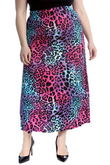 5044 Multi Leopard Print Skirt