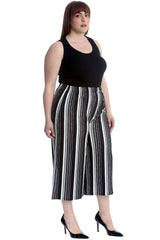 6089 Stripe Print Culottes