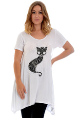 1192 Studded Fur Cat A-Line