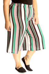 6089 Stripe Print Culottes