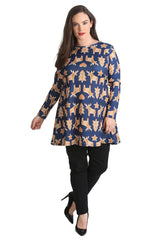 1425 Gingerbread Print Xmas Top