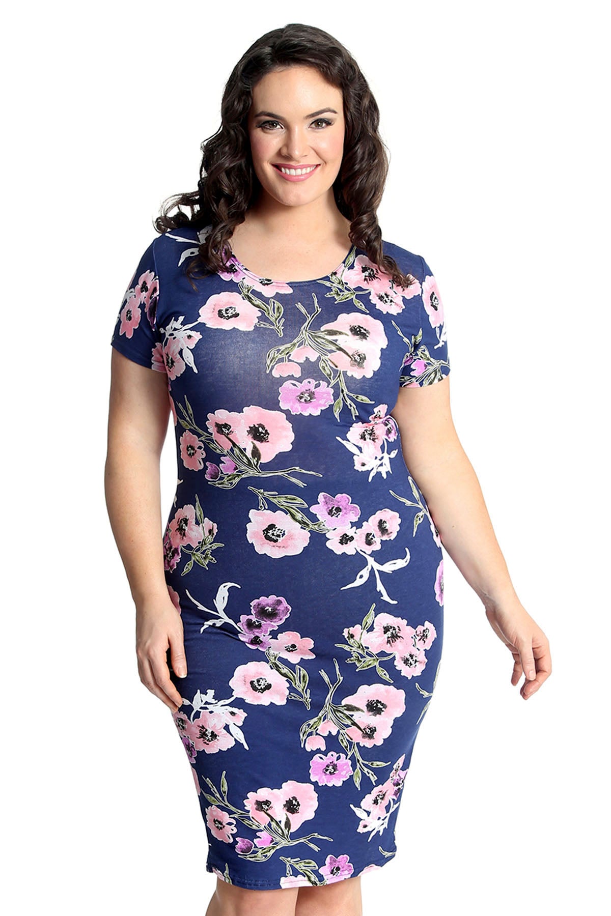 2220 Floral Print Midi Dress